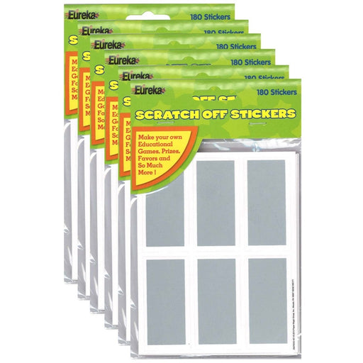 Rectangles Scratch Off Stickers, 180 Per Pack, 6 Packs - Kidsplace.store