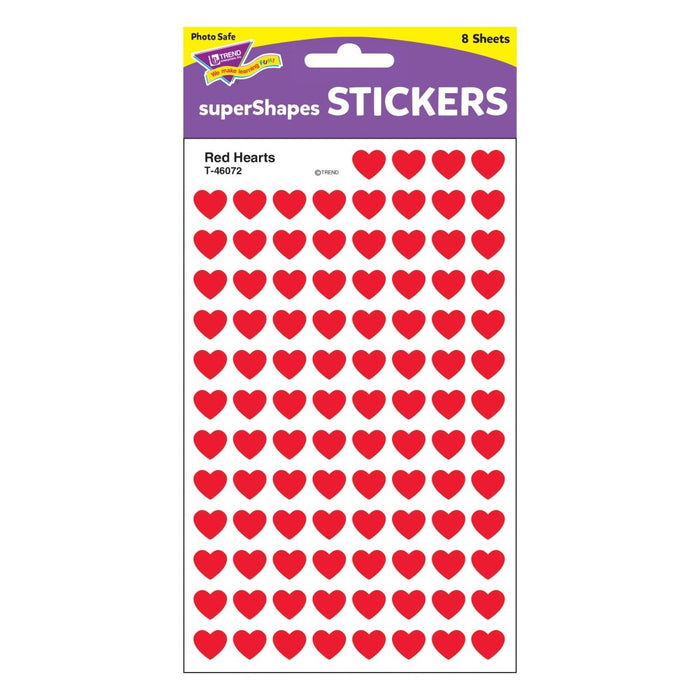 Red Hearts superShapes Stickers, 800 Per Pack, 6 Packs - Kidsplace.store