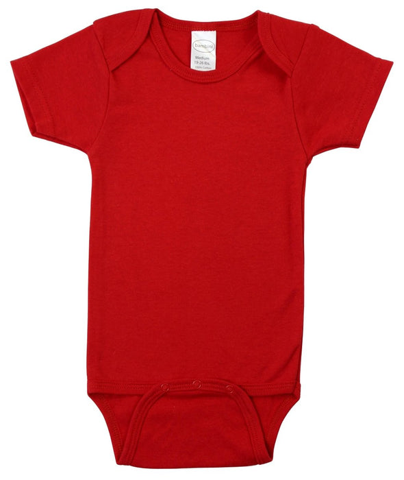 Red Interlock Short Sleeve Bodysuit Onezies 0010b.red.l - Kidsplace.store