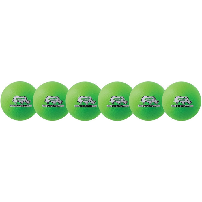 Rhino Skin® 6 - Inch Low Bounce Dodgeball Set, Neon Green, Set of 6 - Kidsplace.store