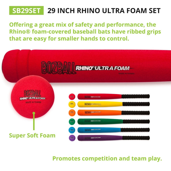 Rhino® Ultra Foam 29 - Inch Bat & Ball Set, Set of 6 - Kidsplace.store