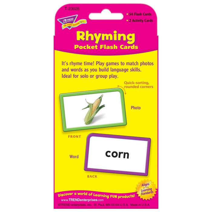 Rhyming Pocket Flash Cards, 6 Packs - Kidsplace.store