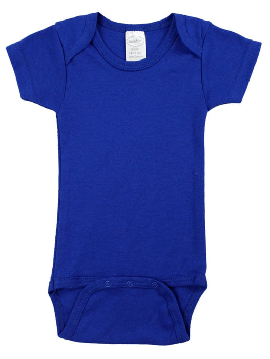 Royal Blue Interlock Short Sleeve Bodysuit Onezies 0010b.blue.nb - Kidsplace.store