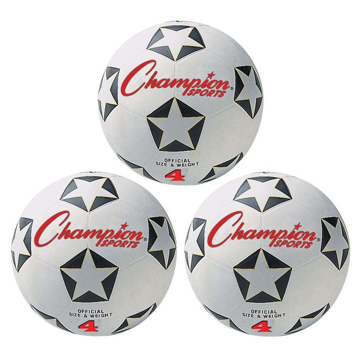 Rubber Soccer Ball Size 4, Pack of 3 - Kidsplace.store