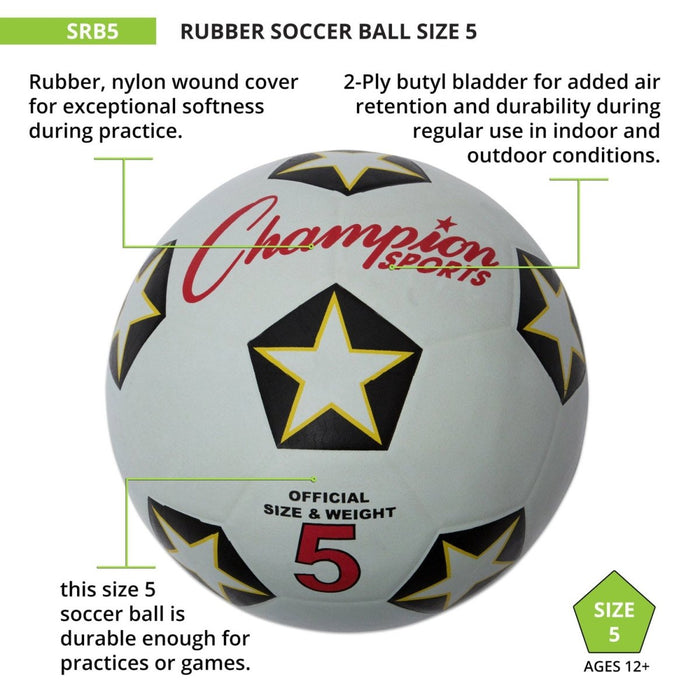 Rubber Soccer Ball Size 5, Pack of 3 - Kidsplace.store