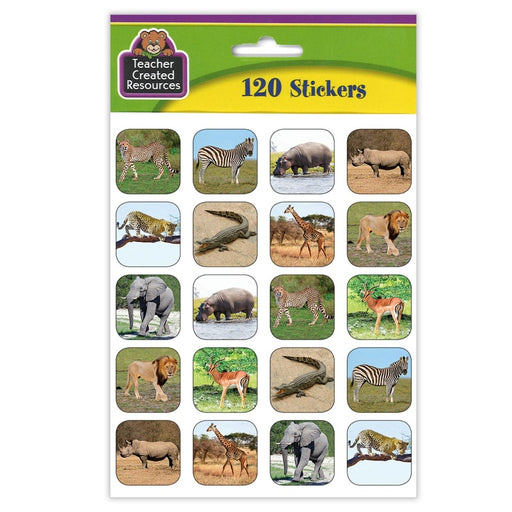 Safari Animals Stickers, 120 Per Pack, 12 Packs - Kidsplace.store