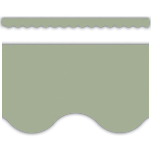 Sage Green Scalloped Border Trim, 35 Feet Per Pack, 6 Packs - Kidsplace.store