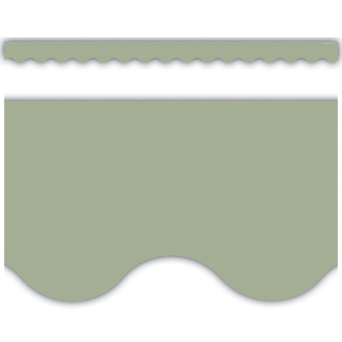 Sage Green Scalloped Border Trim, 35 Feet Per Pack, 6 Packs - Kidsplace.store