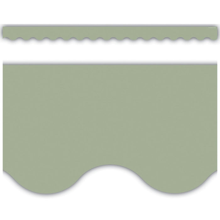 Sage Green Scalloped Border Trim, 35 Feet Per Pack, 6 Packs - Kidsplace.store