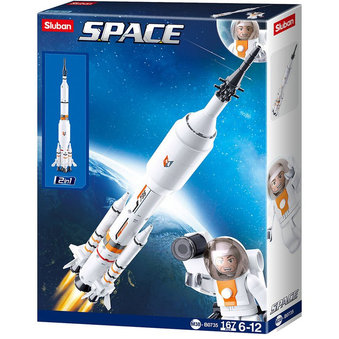 Saturn Space Rocket / Long March Rocket Building Brick Kit (167pcs) - Kidsplace.store