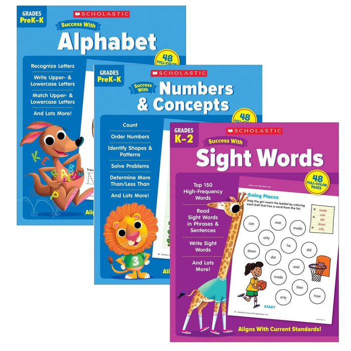 Scholastic Early Learning Success Workbooks, 3 Book Set - Kidsplace.store