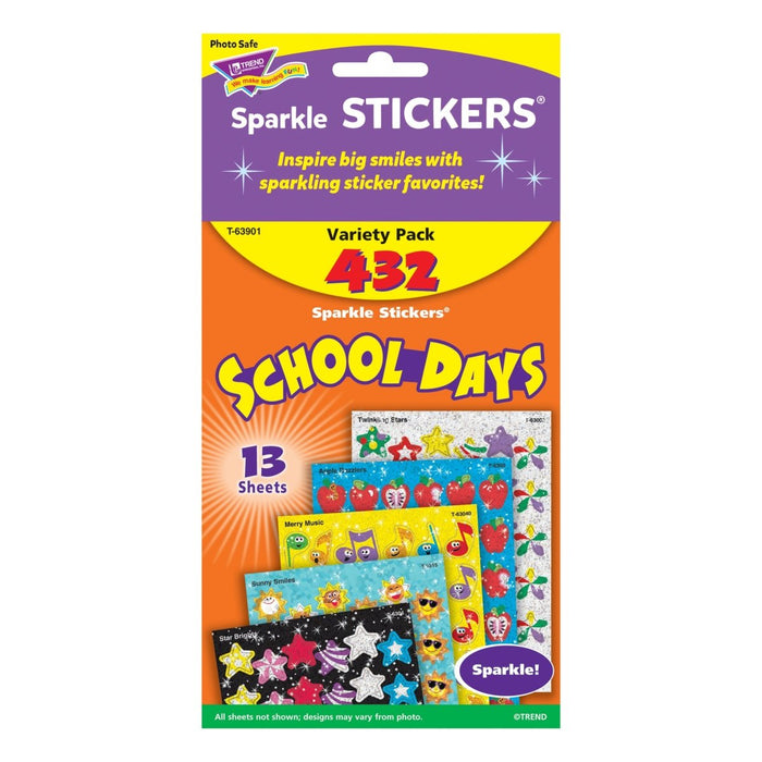 School Days Sparkle Stickers® Variety Pack, 432 Per Pack, 3 Packs - Kidsplace.store