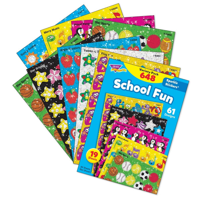 School Fun Sparkle Stickers® Variety Pack, 648 ct - Kidsplace.store