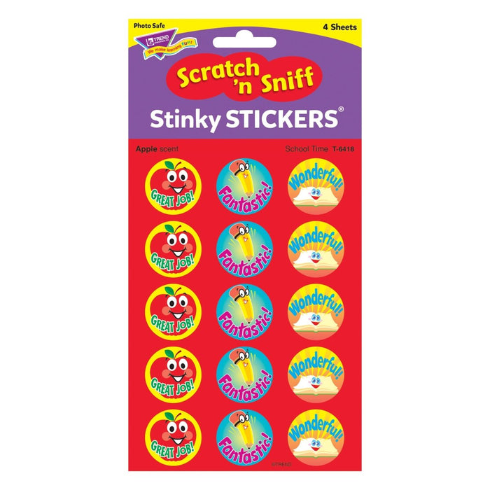 School Time/Apple Stinky Stickers®, 60 Per Pack, 6 Packs - Kidsplace.store