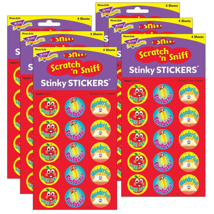 School Time/Apple Stinky Stickers®, 60 Per Pack, 6 Packs - Kidsplace.store