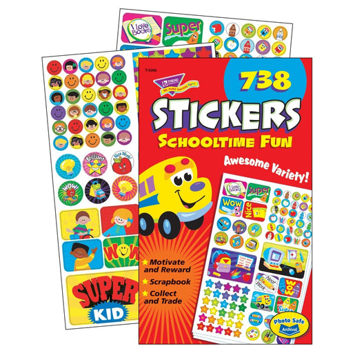 Schooltime Fun Sticker Pad, 738 Sticker Per Pad, Pack of 6 - Kidsplace.store