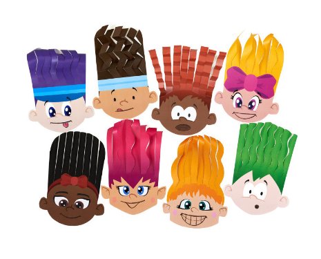 Scissor Skills Hair Cut Paper, 32 Faces - Kidsplace.store