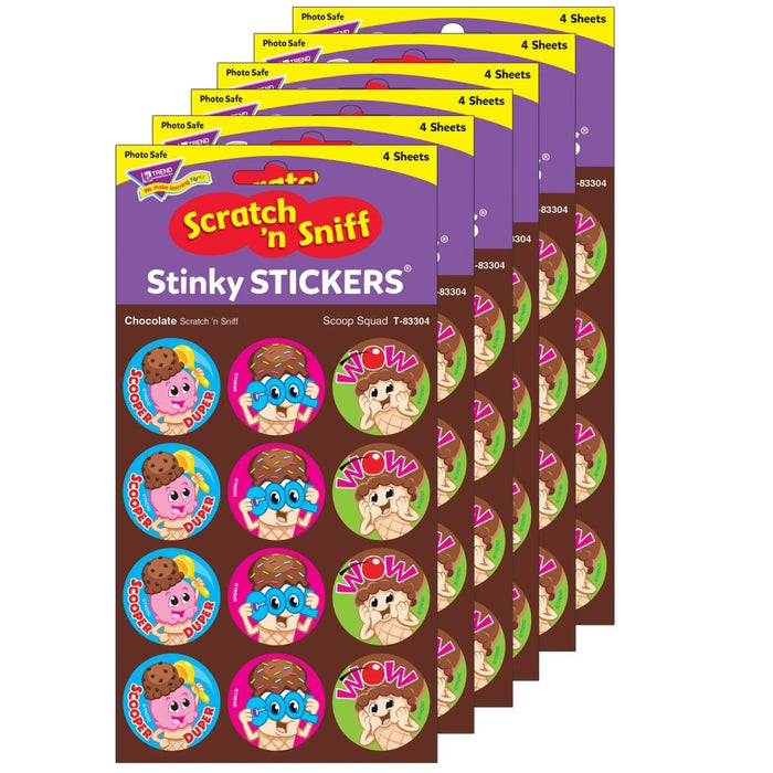 Scoop Squad/Chocolate Stinky Stickers®, 48 Per Pack, 6 Packs - Kidsplace.store