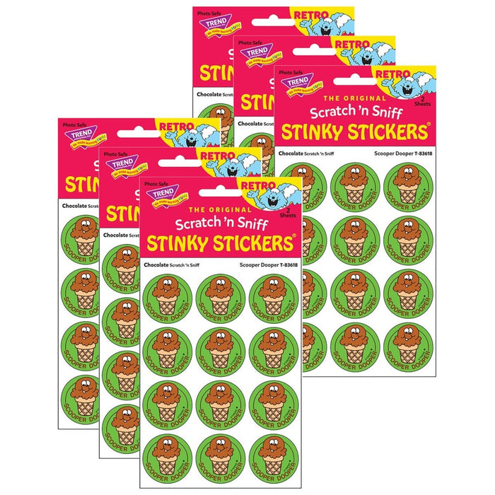 Scooper Dooper/Chocolate Scented Stickers, 24 Per Pack, 6 Packs - Kidsplace.store