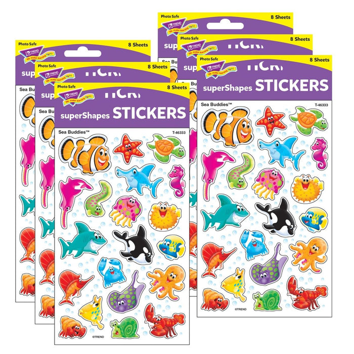 Sea Buddies™ superShapes Stickers - Large, 160 Per Pack, 6 Packs - Kidsplace.store