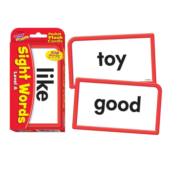 Sight Words – Level A Pocket Flash Cards, 6 Packs - Kidsplace.store