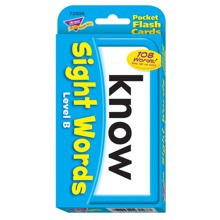 Sight Words – Level B Pocket Flash Cards, 6 Packs - Kidsplace.store