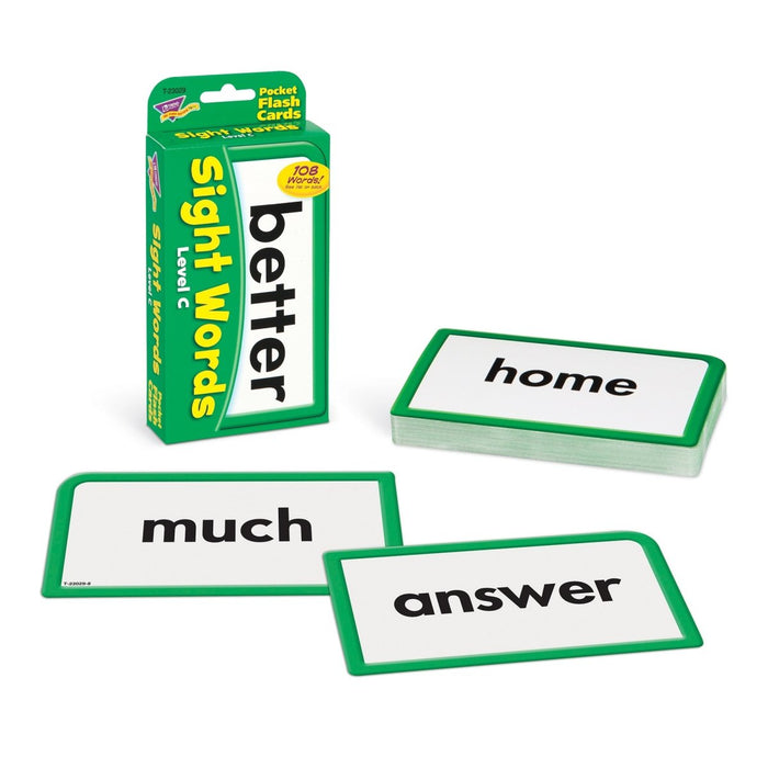 Sight Words – Level C Pocket Flash Cards, 6 Packs - Kidsplace.store