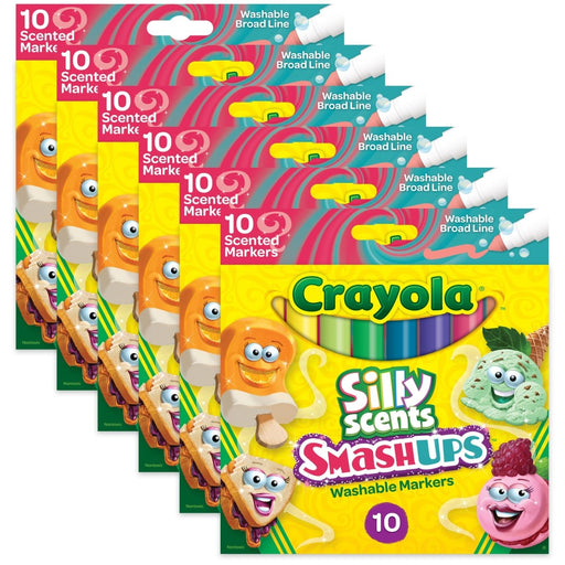 Silly Scents™ Smash Ups Broad Line Washable Scented Markers, 10 Per Pack, 6 Packs - Kidsplace.store