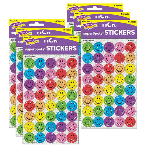 Silly Smiles superSpots® Stickers - Sparkle, 160 Per Pack, 6 Packs - Kidsplace.store