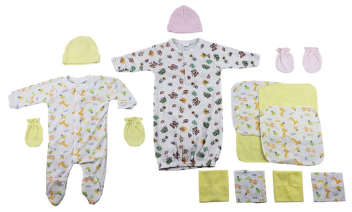 Sleep-n-play, Gown, Caps, Mittens And Washcloths - 14 Pc Set Cs_0040 - Kidsplace.store