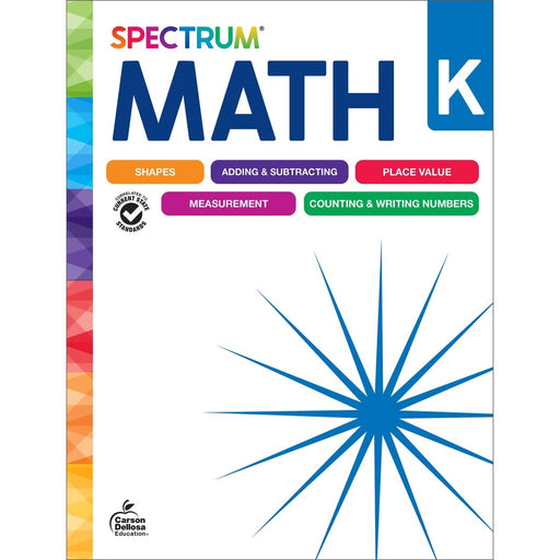 Spectrum Math Workbook, Grade K - Kidsplace.store