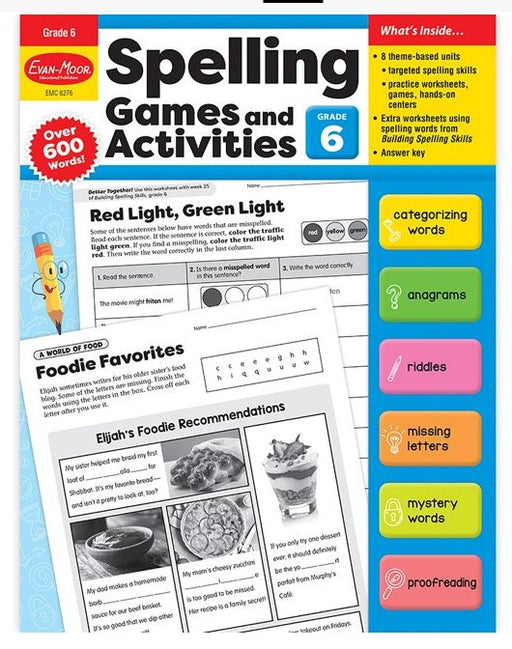 Spelling Games and Activities, Grade 6 - Kidsplace.store