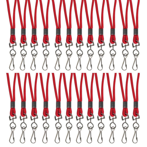 Standard Lanyard, Red, Swivel Hook, Pack of 24 - Kidsplace.store