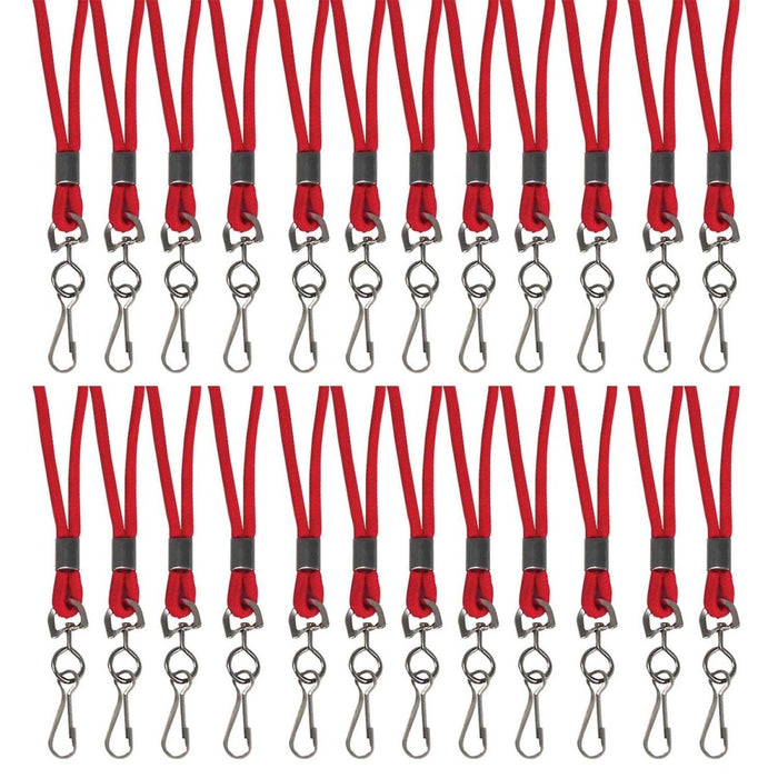 Standard Lanyard, Red, Swivel Hook, Pack of 24 - Kidsplace.store