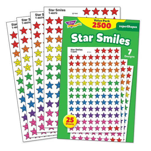 Star Smiles superShapes Stickers Value Pack, 2500 Per Pack, 3 Packs - Kidsplace.store