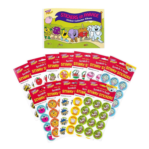 Stickers on Parade Retro Scratch 'n Sniff Stinky Stickers® + Album - Kidsplace.store