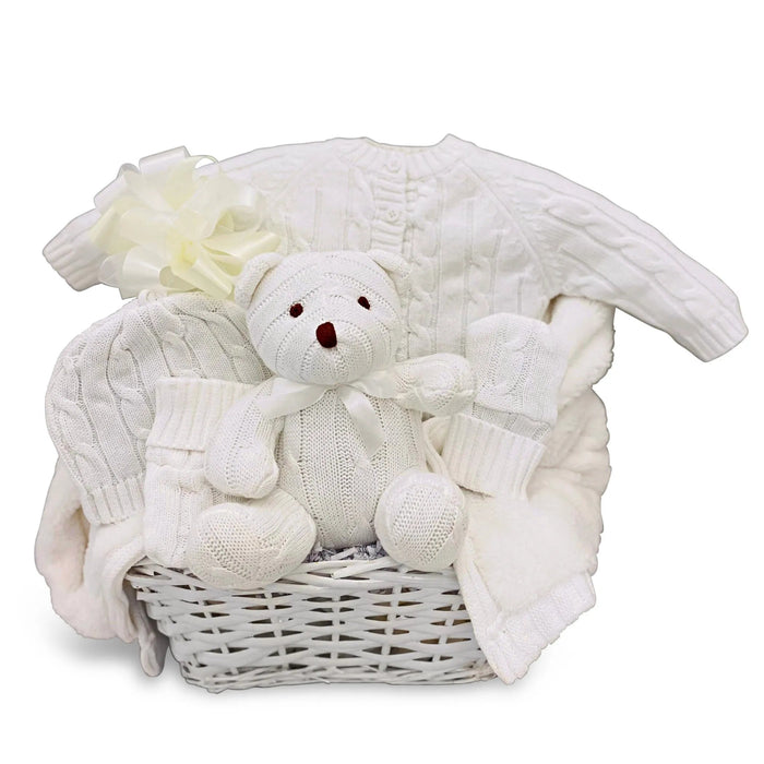 Stylish in White Unisex Baby Gift Basket - Kidsplace.store