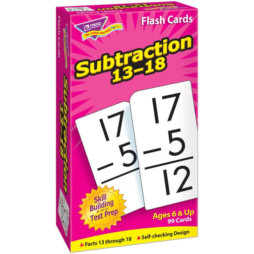 Subtraction 13 - 18 Skill Drill Flash Cards, 3 Packs - Kidsplace.store