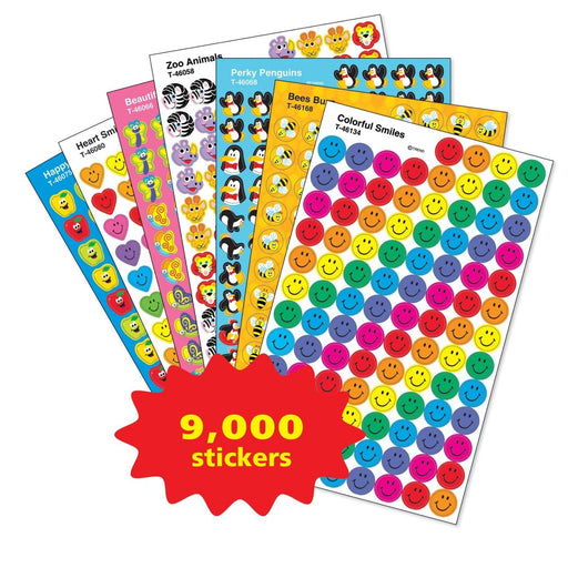 SuperSpots® & SuperShapes Stickers Assortment Pack, 100 Stickers Per Sheet, 90 Sheets - Kidsplace.store