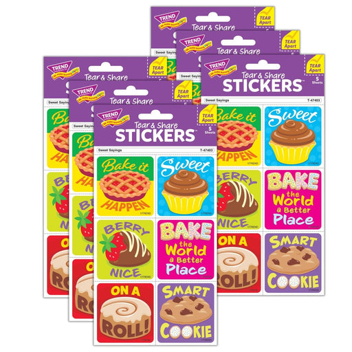 Sweet Sayings Tear & Share Stickers®, 30 Per Pack, 6 Packs - Kidsplace.store