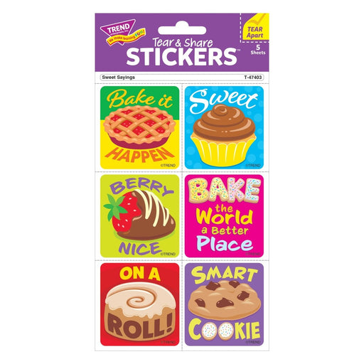 Sweet Sayings Tear & Share Stickers®, 30 Per Pack, 6 Packs - Kidsplace.store