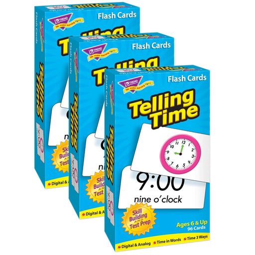 Telling Time Skill Drill Flash Cards, 3 Packs - Kidsplace.store