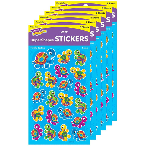 Terrific Turtles superShapes Stickers - Large, 168 Per Pack, 6 Packs - Kidsplace.store