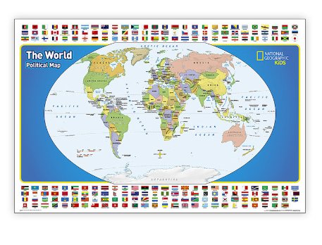 The World for Kids Map, Laminated, 36" x 24" - Kidsplace.store