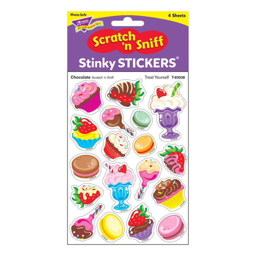 Treat Yourself/Chocolate Mixed Shapes Stinky Stickers®, 72 Per Pack, 6 Packs - Kidsplace.store