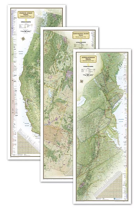 Triple Crown of Hiking Map, In Gift Box, 18 x 48" - Kidsplace.store