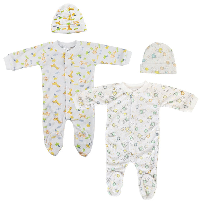 Unisex Closed-toe Sleep & Play With Caps (pack Of 4 ) Nc_0708s - Kidsplace.store