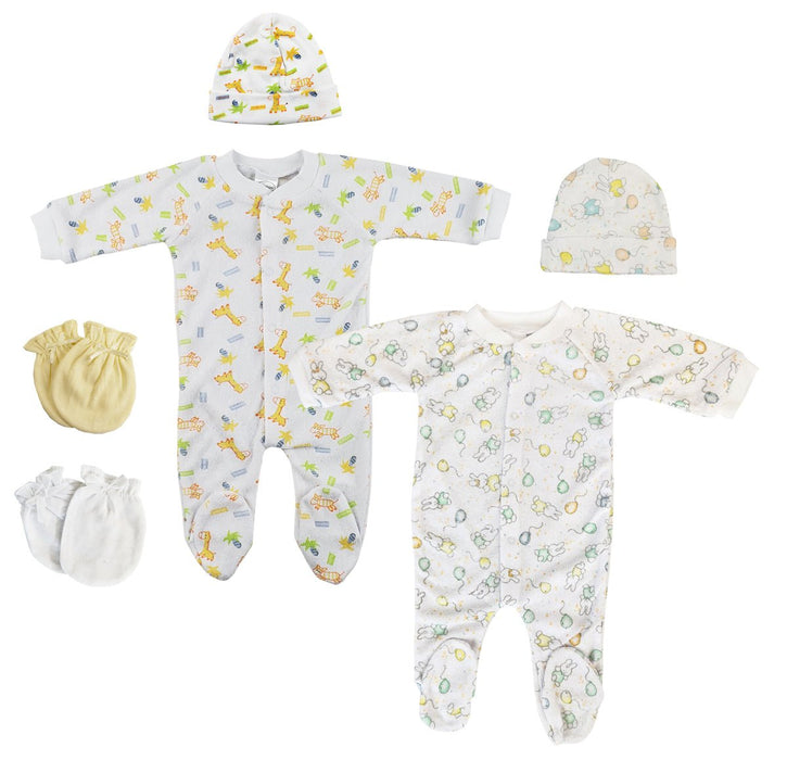 Unisex Closed-toe Sleep & Play With Caps (pack Of 6 ) Nc_0709s - Kidsplace.store