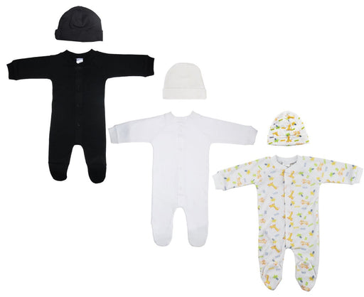 Unisex Closed-toe Sleep & Play With Caps (pack Of 6 ) Nc_0714m - Kidsplace.store