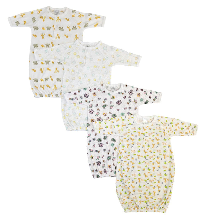 Unisex Newborn Baby 4 Piece Gown Set Nc_0745 - Kidsplace.store